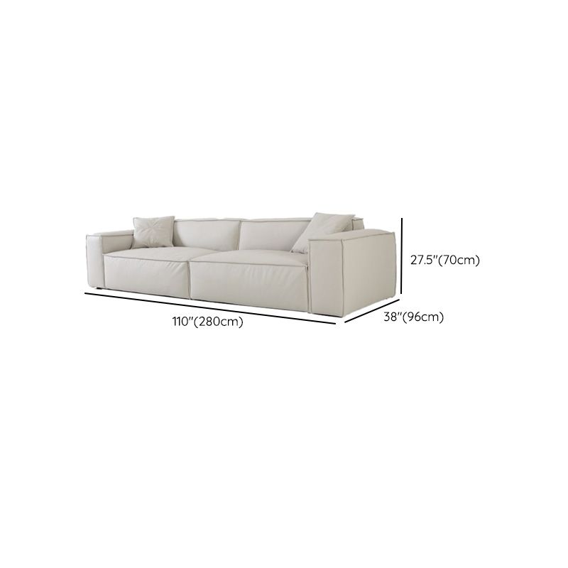 Ultra-Modern Genuine Sofa with Pillow Back and Square Arm in Wood Clearhalo 'furn' 'furn_sofas' 'Furniture' 'Living Room Furniture' 'Sofa' 'sofas' 1200x1200_b1b91bf1-d1f0-493c-9184-d355ab56ae68