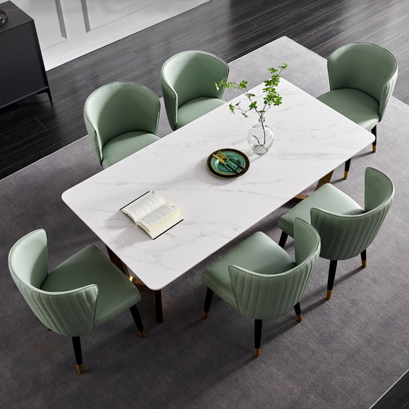 Glam -stijl armloze zijstoelen houten stoel met houten benen voor keuken