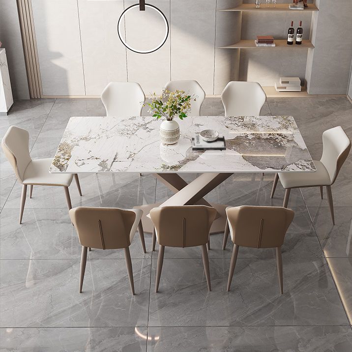 Modern 1/2/5/7/9 Pieces Silver Dinette Set with Sintered Stone Rectangle Dining Table Set Clearhalo 'Dining Room Sets' 'Dining Tables & Seating' 'dining_room_set' 'furn' 'furn_dining_room_set' 'Furniture' 'furniture_dining_room_set' 'Kitchen & Dining Furniture' 1200x1200_b1ba662a-a89a-432f-9ec8-af184e4470e6