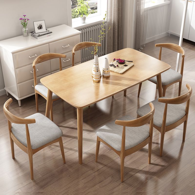 Modern Rubber Wood Table for Restaurant Rectangle Dining Table with 4 Legs Clearhalo ' dining_table' 'Dining Tables & Seating' 'Dining Tables' 'furn' 'furn_dining_table' 'Furniture' 'furniture_dining_table' 'Kitchen & Dining Furniture' 'kitchen&dining_furn' 'kitchen' 'kitchen_dining_table' 1200x1200_b1bb5432-5a0f-45fc-8eed-5684623d8346
