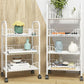 Contemporary Metal Bookshelf with Wheels Open Back Bookcase for Living Room