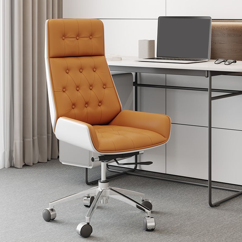Leather Ergonomic Executive Chair Modern High Back Office Chair Clearhalo 'furn' 'furn_office_chair' 'Furniture' 'Office Chairs' 'Office Furniture' 'office_chair' 1200x1200_b1bcb905-f0a2-4336-a20f-a88c988e2cb2