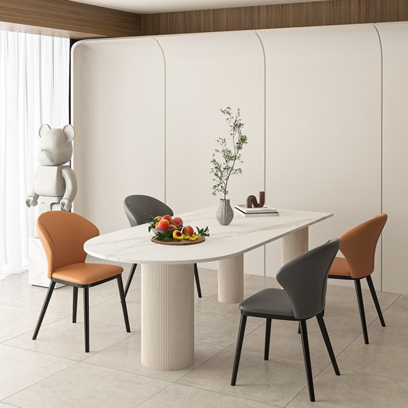 Metal Modern Free Form Table Marble Top Table for Dining Room and Kitchen Clearhalo ' dining_table' 'Dining Tables & Seating' 'Dining Tables' 'furn' 'furn_dining_table' 'Furniture' 'furniture_dining_table' 'Kitchen & Dining Furniture' 'kitchen&dining_furn' 'kitchen' 'kitchen_dining_table' 1200x1200_b1be962c-d498-409f-b610-22127bd2b2bf