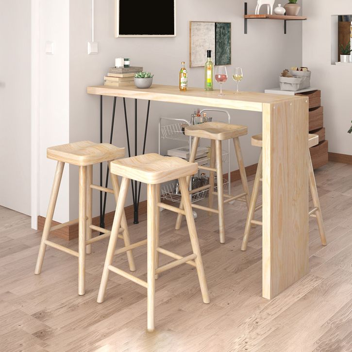 Modern Bar Table Set 1/2/5 Pieces Wooden Bar Table with High Wood Stools Clearhalo 'Bar Furniture' 'furn' 'furn_home_bar_bar_sets' 'Furniture' 'Home Bars & Bar Sets' 'home_bar_bar_sets' 'Kitchen & Dining Furniture' 1200x1200_b1bee843-f594-44d8-b44e-bcd66f3db8ab