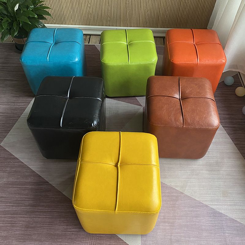 Modern Leather Pouf Stain Resistant Square Pouf for Living Room Clearhalo 'furn' 'furn_ottomans_poufs' 'Furniture' 'Living Room Furniture' 'Ottomans & Poufs' 'ottomans_poufs' 1200x1200_b1c13fb7-60a2-45d3-b29b-27f60d3ce9f8