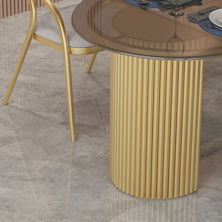 Glass Top Dining Table Modern Oval Dining Table with Double Pedestal Base Clearhalo 'Dining Tables & Seating' 'Dining Tables' 'dining_table' 'furn' 'furn_dining_table' 'Furniture' 'Kitchen & Dining Furniture' 1200x1200_b1c32cdf-fe07-4c92-9897-4e34677e3fb4