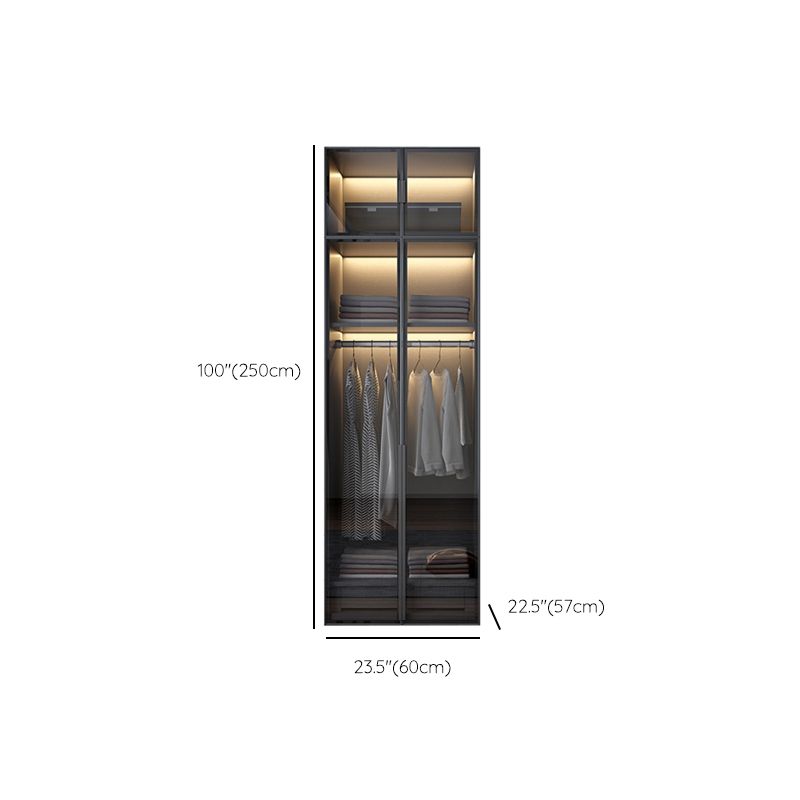Hinged Wardrobe Closet with Drawer Contemporary Storage Cabinet