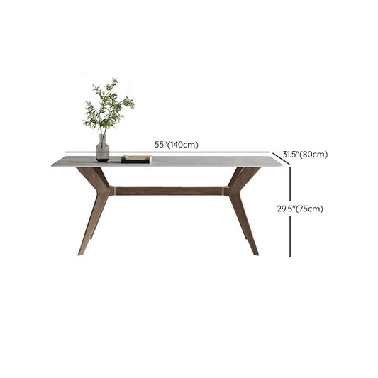 Modern Gray Stone Dining Table Set 1/4/5 Pieces Dining Set with Leather Chairs