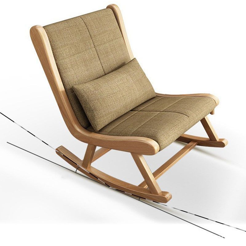 Sedia a dondolo in legno moderno di metà secolo sedia a dondolo per interni senza pedale