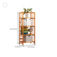 Modern Bamboo Floor Shelf Bookcase Open Etagere Bookshelf for Study Room