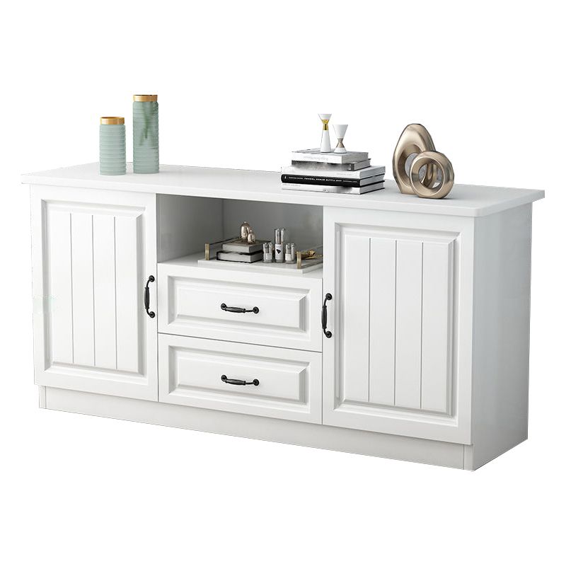 Mueble para TV de 2 puertas de madera estilo escandinavo Consola para TV con estante