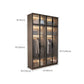 Brown Engineered Wood Wardrobe Cabinet Modern Style Wardrobe Closet without Light
