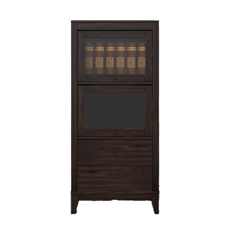 Mid-Century Modern Side Cabinet Square Accent Cabinet with Brown Clearhalo 'Cabinets & Chests' 'cabinets_chests' 'furn' 'furn_cabinets_chests' 'Furniture' 'Living Room Furniture' 1200x1200_b1c79144-8b22-4012-82e4-fe0dd541dfa7