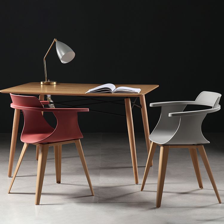 Modern Chair Open Back Dining Arm Chairs with Metal Legs for Kitchen Clearhalo ' kitchen&dining_furn' 'Dining Chairs' 'Dining Tables & Seating' 'dining_chair' 'furn' 'furn_dining_chair' 'Furniture' 'furniture_dining_chair' 'Kitchen & Dining Furniture' 'kitchen' 1200x1200_b1c7d1f2-6cf1-4b69-91f4-78f959695584