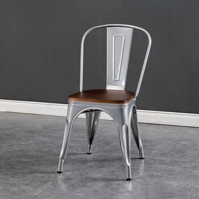 Industrial Style Solid Wood Dining Set with Metal 4 Legs Fixed Table Dinette Set for Restaurant Clearhalo 'Dining Room Sets' 'Dining Tables & Seating' 'dining_room_set' 'furn' 'furn_dining_room_set' 'Furniture' 'furniture_dining_room_set' 'Kitchen & Dining Furniture' 'kitchen&dining_furn' 'kitchen' 1200x1200_b1c832e1-9535-4ca6-ae99-7e03c5a84362