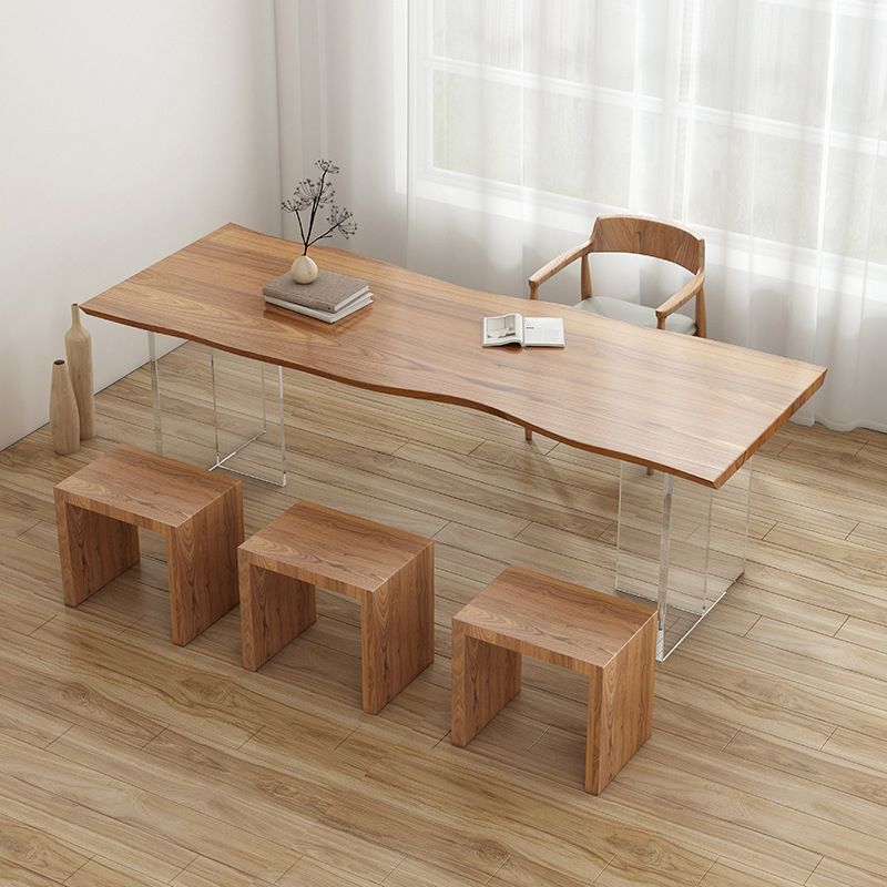 Rectangle Double Pedestal Dining Table Modern Wood Table for Dining Room Clearhalo 'Dining Tables & Seating' 'Dining Tables' 'dining_table' 'furn' 'furn_dining_table' 'Furniture' 'Kitchen & Dining Furniture' 1200x1200_b1cac1eb-4b89-4dd5-b7c2-4a4870cc6134