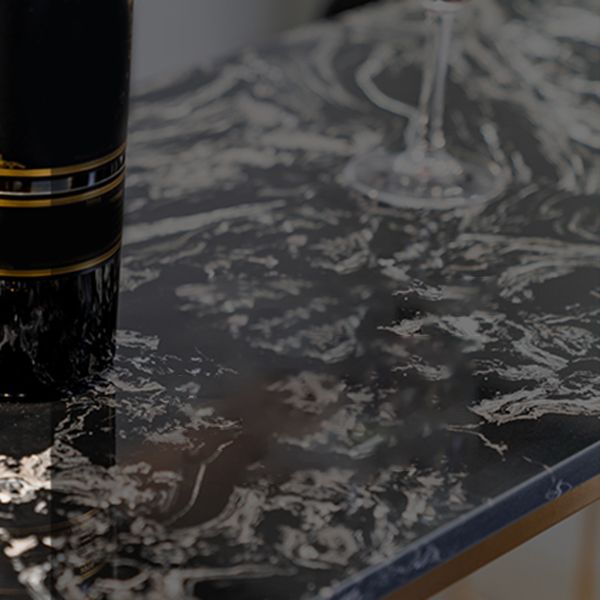 Faux Marble Bistro Table 2-shelf Rectangle Bar Height Cocktail Table with Metal Base Clearhalo 'Bar Furniture' 'Bar Tables' 'bar_tables' 'furn' 'furn_bar_tables' 'Furniture' 'Kitchen & Dining Furniture' 1200x1200_b1cb2ea1-45f6-4da1-bb81-cdf7dec940df
