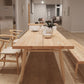 Glam Table à manger rectangulaire en bois avec pieds en bois pour usage domestique
