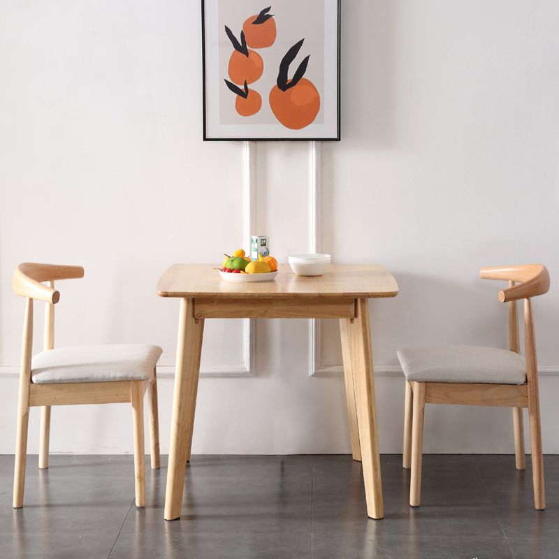 Square Industrial Dining Table Wood Color Fixed Table with Rubberwood Solid Wood Clearhalo ' dining_table' 'Dining Tables & Seating' 'Dining Tables' 'furn' 'furn_dining_table' 'Furniture' 'furniture_dining_table' 'Kitchen & Dining Furniture' 'kitchen&dining_furn' 'kitchen' 'kitchen_dining_table' 1200x1200_b1d06d33-ba87-4d77-985d-5800311e52b4