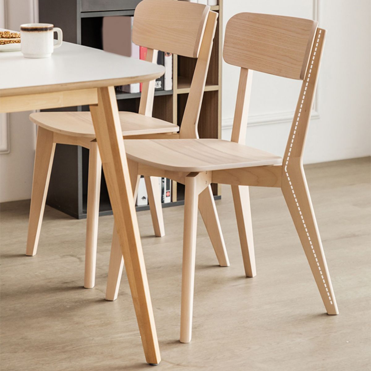 Eigentijdse stijl zijstoel hout open rug eetkamerstoel voor eetkamer