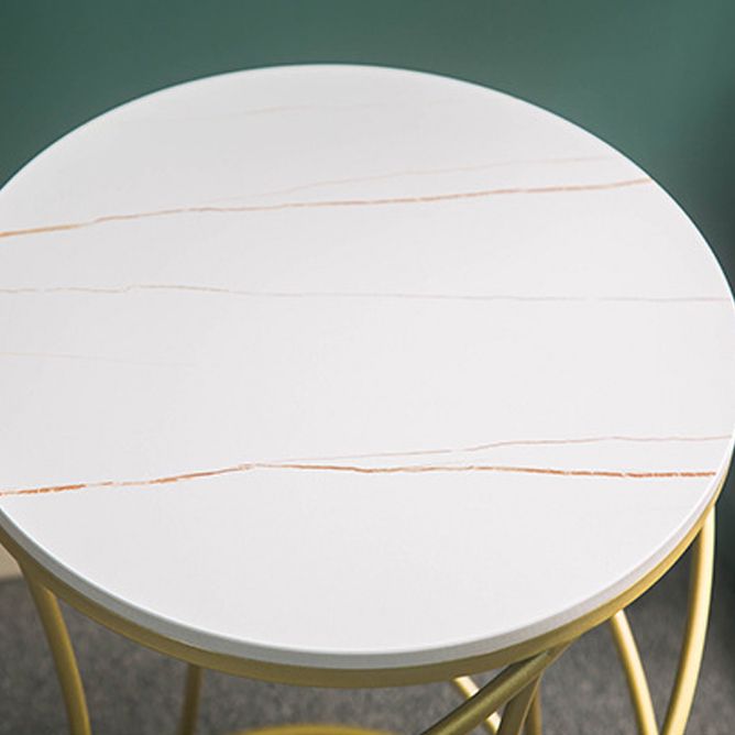 Modern Frame Slate End Table Round Minimalist Side End Table