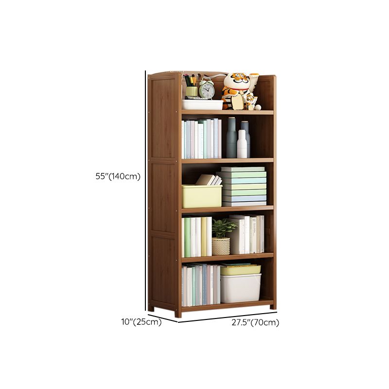 Contemporary Bamboo Bookcase Standard Closed Back Bookshelf with Shelves Clearhalo 'Bookcases' 'furn' 'furn_bookcases' 'Furniture' 'Office Furniture' 1200x1200_b1d537b6-be47-4c19-9c7c-b53f0f2acb63