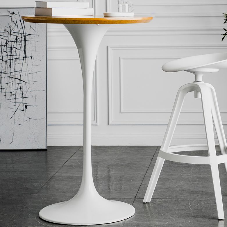 Tavolo da pranzo rotondo industriale di altezza della barra del piedistallo in metallo