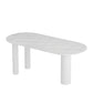 Modern Stone Top Oval Dinette Table Wood Tripod Base Dining Table in White Clearhalo 'Dining Tables & Seating' 'Dining Tables' 'dining_table' 'furn' 'furn_dining_table' 'Furniture' 'furniture_dining_table' 'Kitchen & Dining Furniture' 'kitchen' 'kitchen_dining_table' 1200x1200_b1d61d3d-03be-49bc-b6c7-ea2454baae75