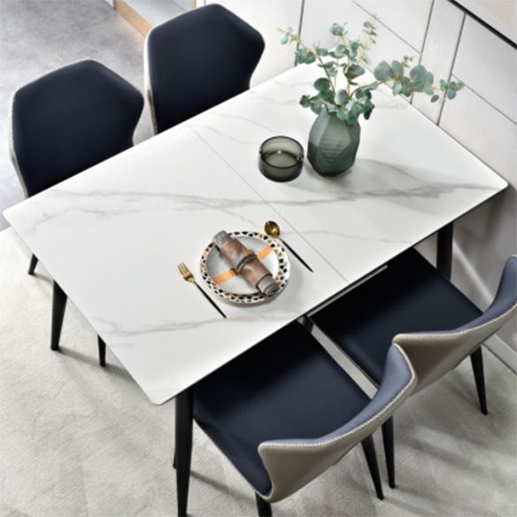 Modern Style Kitchen Sintered Stone Dining Set with Drop Leaf Dining Room Table Set Clearhalo 'Dining Room Sets' 'Dining Tables & Seating' 'dining_room_set' 'furn' 'furn_dining_room_set' 'Furniture' 'furniture_dining_room_set' 'Kitchen & Dining Furniture' 'kitchen&dining_furn' 'kitchen' 1200x1200_b1d8d086-8b67-481f-8f6d-1e69d200d7c9
