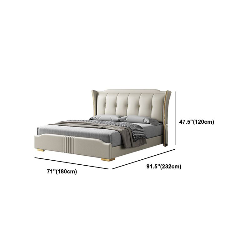 Lit en bois de pin victorien de 84,65 pouces de large avec tête de lit rembourrée