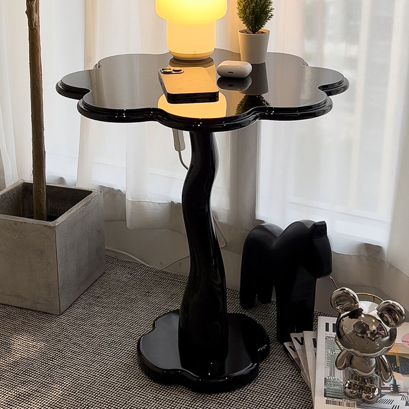 Contemporary Wood Side Table with Cloud Shap Top and 1 Leg Base Clearhalo 'Coffee & Accent Tables' 'End & Side Tables' 'end_side_tables' 'furn' 'furn_end_side_tables' 'Furniture' 'Living Room Furniture' 1200x1200_b1d97e91-6e2a-45fe-8a62-7045614f0a52