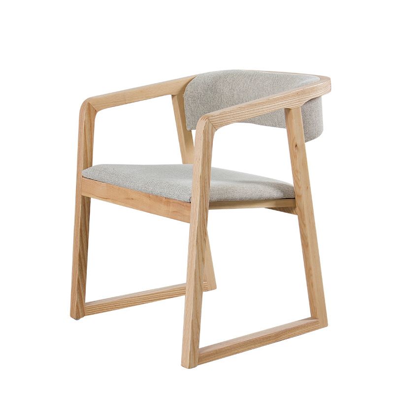 Glam Style Wooden Dining Arm Chair Matte Finish Open Back Dining Chair for Dinning Room Clearhalo ' kitchen&dining_furn' 'Dining Chairs' 'Dining Tables & Seating' 'dining_chair' 'furn' 'furn_dining_chair' 'Furniture' 'furniture_dining_chair' 'Kitchen & Dining Furniture' 'kitchen' 1200x1200_b1da464a-20c2-425f-983c-d47f0a4e7155