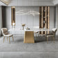 Glam Dining Table Set 1/2/5/7 Pcs Sintered Stone Dining Table with PU Leather Chairs