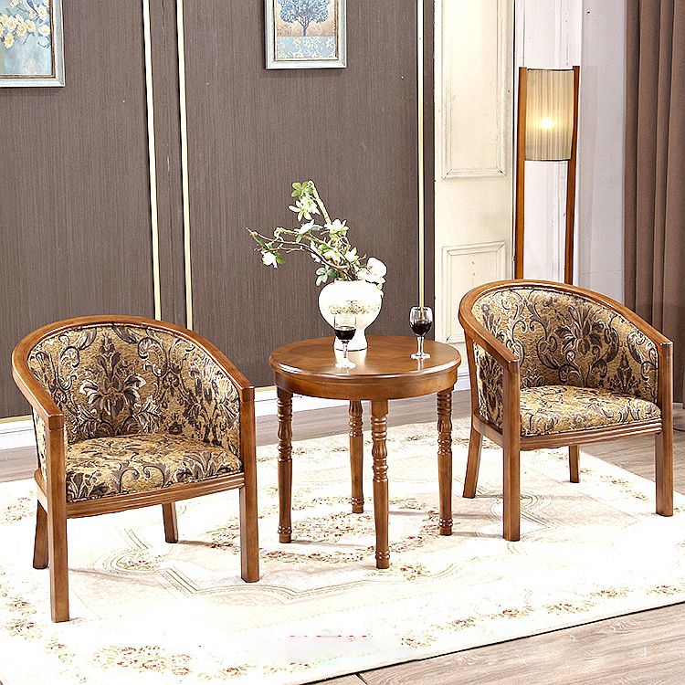 Traditioneller Esstuhlstuhl gepolsterte massive Holzarmstuhl für Hotel