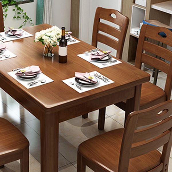 Modern Standard Height Furniture 7 Pcs Solid Wood Rectangle Dinette Table with Chair Clearhalo 'Dining Room Sets' 'Dining Tables & Seating' 'dining_room_set' 'furn' 'furn_dining_room_set' 'Furniture' 'Kitchen & Dining Furniture' 1200x1200_b1dcfcef-378c-4a74-a681-8c41b8a4ba07