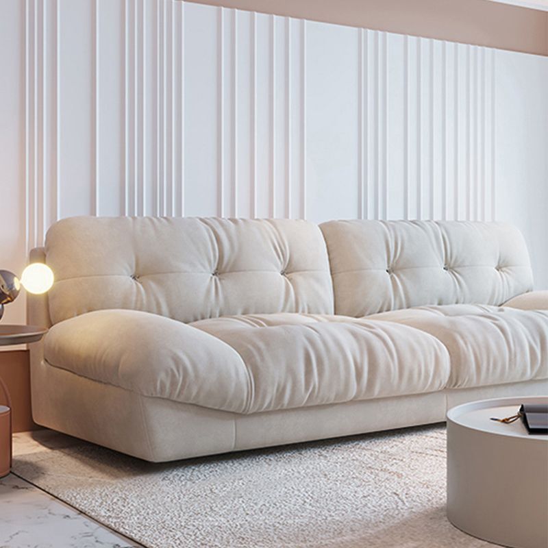 Clump Back Latex/down Upholstery Filled Matte Tech Fabric Upholstered Off-white Sofa Clearhalo 'furn' 'furn_sofas' 'Furniture' 'furniture_sofas' 'kitchen' 'kitchen_sofas' 'Living Room Furniture' 'Sofa' 'sofas' 1200x1200_b1dd2167-1762-48b9-ab79-f5afab82eafc