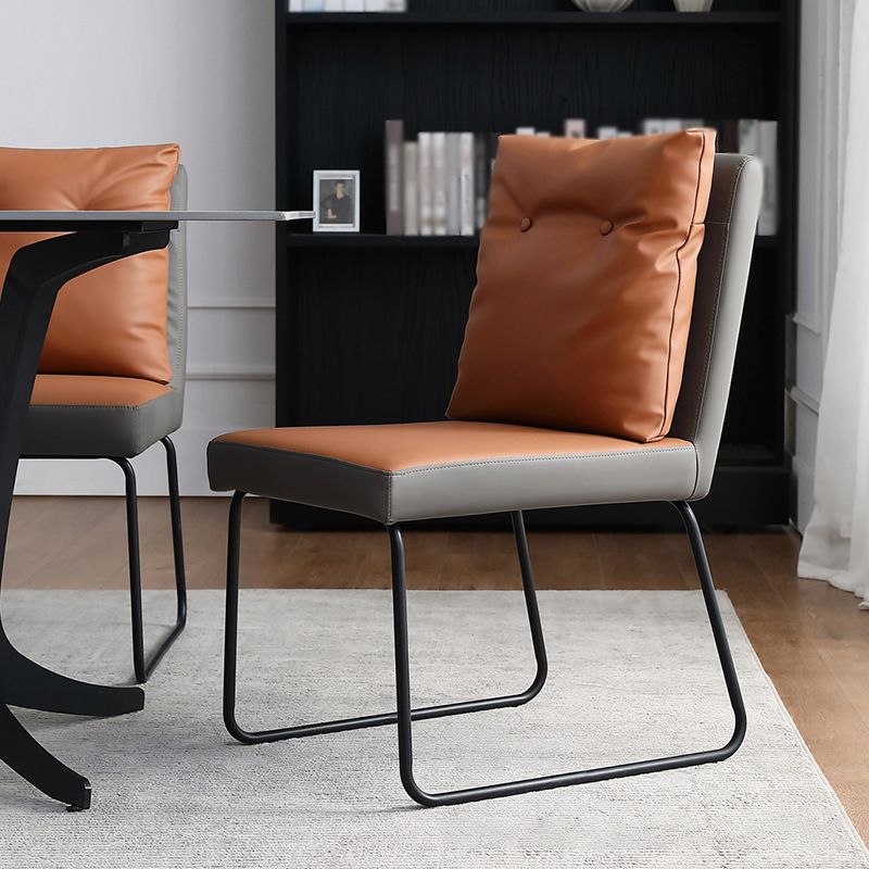 Industrial Style Leather Dining Chairs Upholstered Solid Back Armless Chairs Clearhalo ' kitchen&dining_furn' 'Dining Chairs' 'Dining Tables & Seating' 'dining_chair' 'furn' 'furn_dining_chair' 'Furniture' 'furniture_dining_chair' 'Kitchen & Dining Furniture' 'kitchen' 1200x1200_b1dd3204-d12e-4822-96b4-07a6699acb59