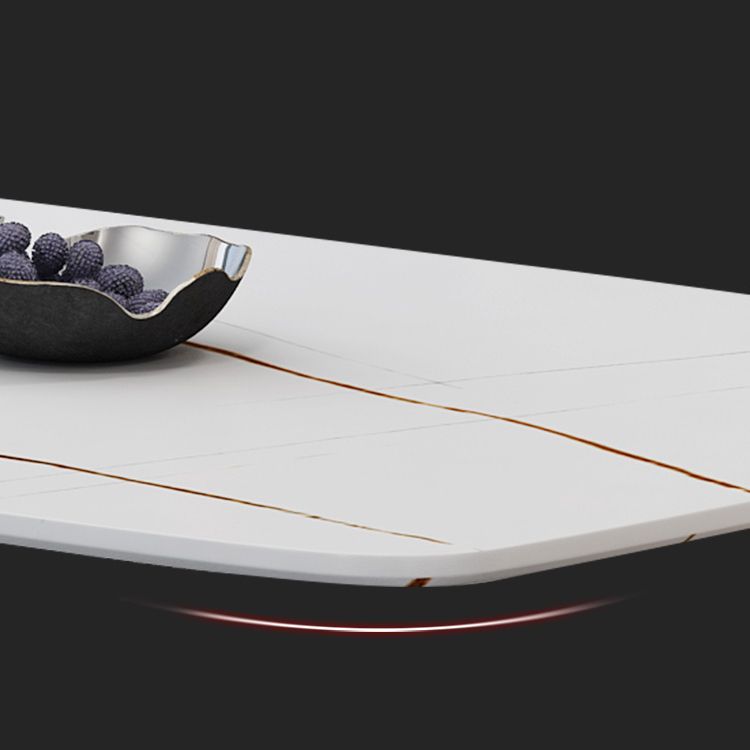 Glam Rectangle Dining Table Set 1/4/5/6/7 Pieces Dinette Set with White Stone Top Clearhalo 'Dining Room Sets' 'Dining Tables & Seating' 'dining_room_set' 'furn' 'furn_dining_room_set' 'Furniture' 'Kitchen & Dining Furniture' 1200x1200_b1de89c7-4fd0-4fda-a4bd-ec20227eb8c1