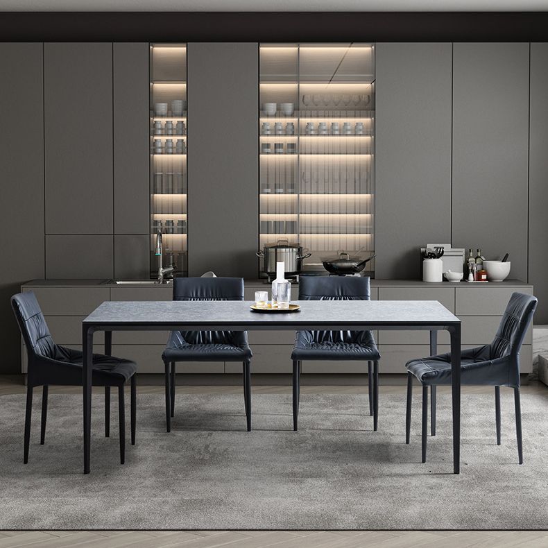 Modern Style Home Rectangular Sintered Stone Dining Table 4 Legs Table in Grey Clearhalo ' dining_table' 'Dining Tables & Seating' 'Dining Tables' 'furn' 'furn_dining_table' 'Furniture' 'furniture_dining_table' 'Kitchen & Dining Furniture' 'kitchen&dining_furn' 'kitchen' 'kitchen_dining_table' 1200x1200_b1dea97f-c80b-4aa0-af33-058a05760f6b