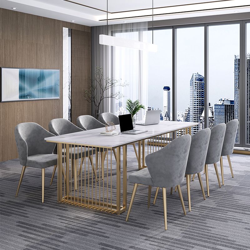 Rectangular Shaped Conference Table Wood Writing Desk in White Clearhalo 'furn' 'furn_office_desk' 'Furniture' 'Office Desks' 'Office Furniture' 'office_desk' 1200x1200_b1df7168-4558-4085-9e29-dc42db7f248c