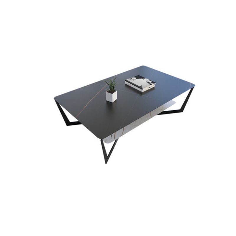 Modern Style Black Gold/white/grey/white Gold Rock Board Table with Iron Base Coffee Table Clearhalo 'Coffee & Accent Tables' 'Coffee Tables' 'coffee_tables' 'furn' 'furn_coffee_tables' 'Furniture' 'Living Room Furniture' 1200x1200_b1e11685-aa0d-46fe-a9a4-2dfb5f040690