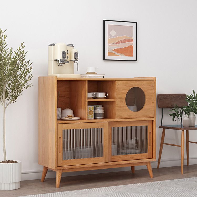 Sala da pranzo moderna server buffet da 45.5 "l porte scorrevoli in legno massiccio armadio