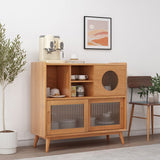 Sala da pranzo moderna server buffet da 45.5 "l porte scorrevoli in legno massiccio armadio