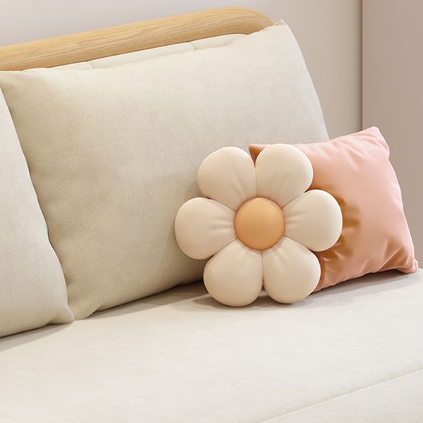 37.4" Wide Futon Sofa Bed with Upholstered Foldable Wood Contemporary Beige