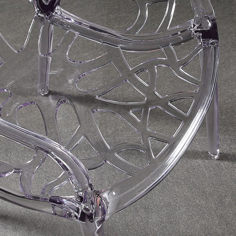 Scandinavian Armless Dining Chairs Acrylic Cross Back Side Chair