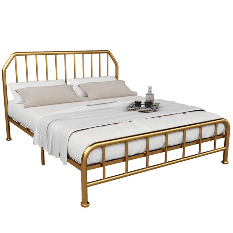 Solid Color Metal Open-Frame Bed Glam Slat Bed with Headboard Clearhalo 'Bedroom Furniture' 'Beds' 'furn' 'furn_beds' 'Furniture' 1200x1200_b1e496f4-6951-409b-8ec8-245606b64454