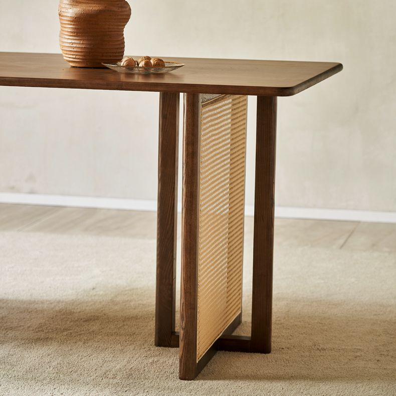 Rectangle Dinette Table Simplicity Style Solid Wood Dinner Room Kitchen Table Clearhalo 'Dining Tables & Seating' 'Dining Tables' 'dining_table' 'furn' 'furn_dining_table' 'Furniture' 'furniture_dining_table' 'Kitchen & Dining Furniture' 'kitchen' 'kitchen_dining_table' 1200x1200_b1e4fb31-a76d-4910-af06-7d60e7b37897