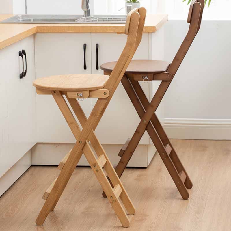 Nordic Style Armless Wood Barstools Folding Bar Stools, 1 Piece Clearhalo 'Bar Furniture' 'Bar Stools' 'bar_stools' 'furn' 'furn_bar_stools' 'furniture_bar_stools' 'Kitchen & Dining Furniture' 'kitchen&dining_furn' 'kitchen' 'kitchen_furn' Furniture' 1200x1200_b1e584dc-117e-427b-8625-1396b10f94b7