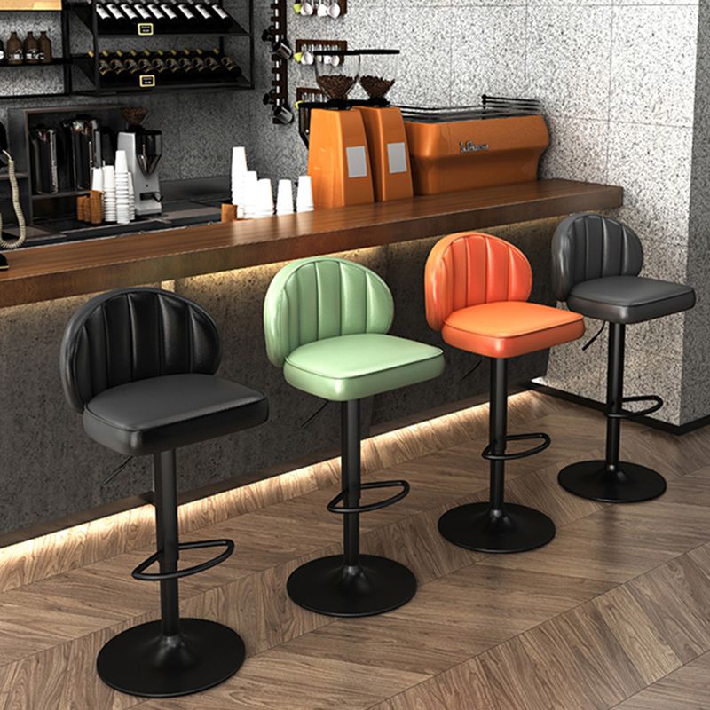 Contemporary Faux Leather Bar Stool Footrest Low Back Adjustable Height Swivel Stool Clearhalo 'Bar Furniture' 'Bar Stools' 'bar_stools' 'furn' 'furn_bar_stools' 'furniture_bar_stools' 'Kitchen & Dining Furniture' 'kitchen&dining_furn' 'kitchen' 'kitchen_furn' Furniture' 1200x1200_b1e9e16e-352e-4843-8171-c4020c5badea