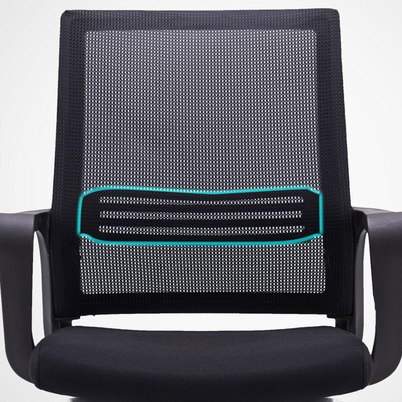 Schwarzer Fixed Arms Office Stuhl für zeitgenössische Nylonrahmennetzstuhl Stuhl